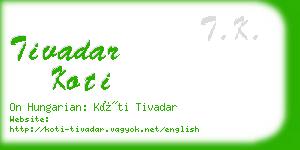 tivadar koti business card